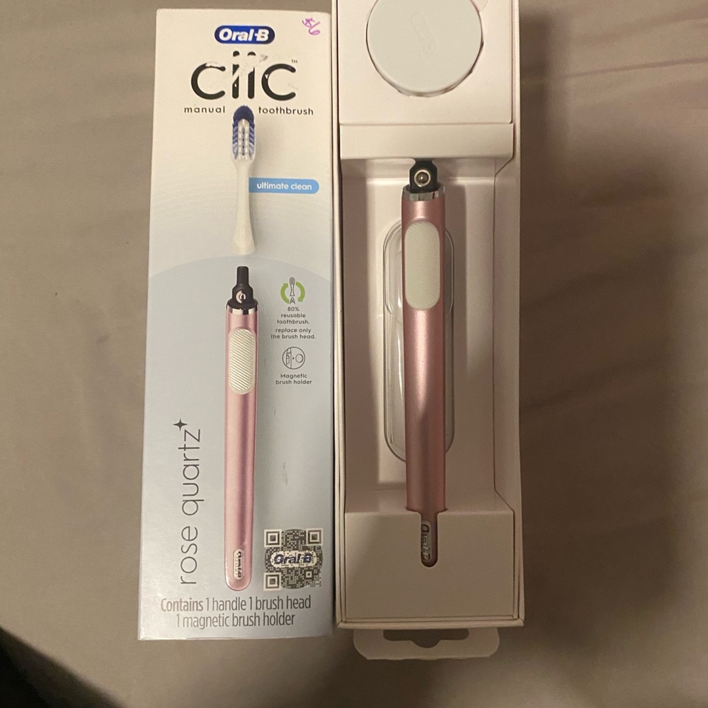 Oral-B Clic Manual Toothbrush - Rose Quartz
